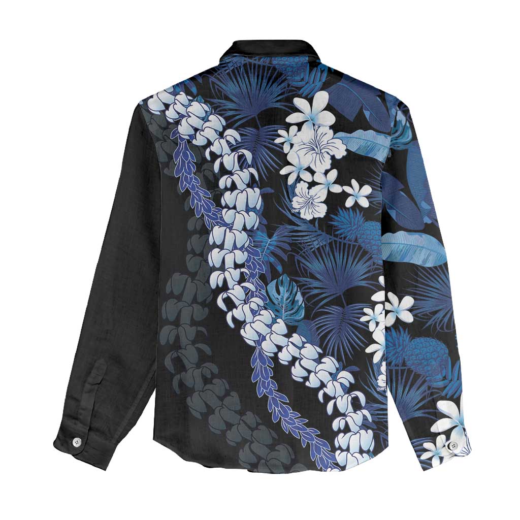 Polu Aloha Hawaii Lei Women Casual Shirt Tropical Flowers Elegant Vibe LT14 - Polynesian Pride