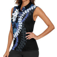 Polu Aloha Hawaii Lei Women Sleeveless Polo Shirt Tropical Flowers Elegant Vibe - Polynesian Pride