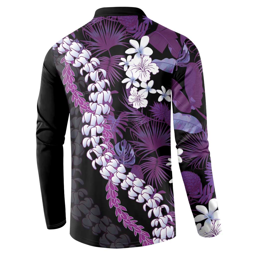 Poni Aloha Hawaii Lei Button Sweatshirt Tropical Flowers Elegant Vibe - Polynesian Pride