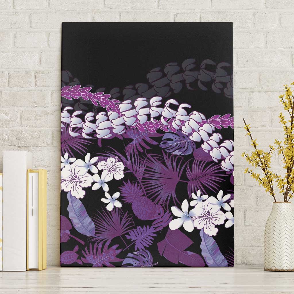 Poni Aloha Hawaii Lei Canvas Wall Art Tropical Flowers Elegant Vibe - Polynesian Pride