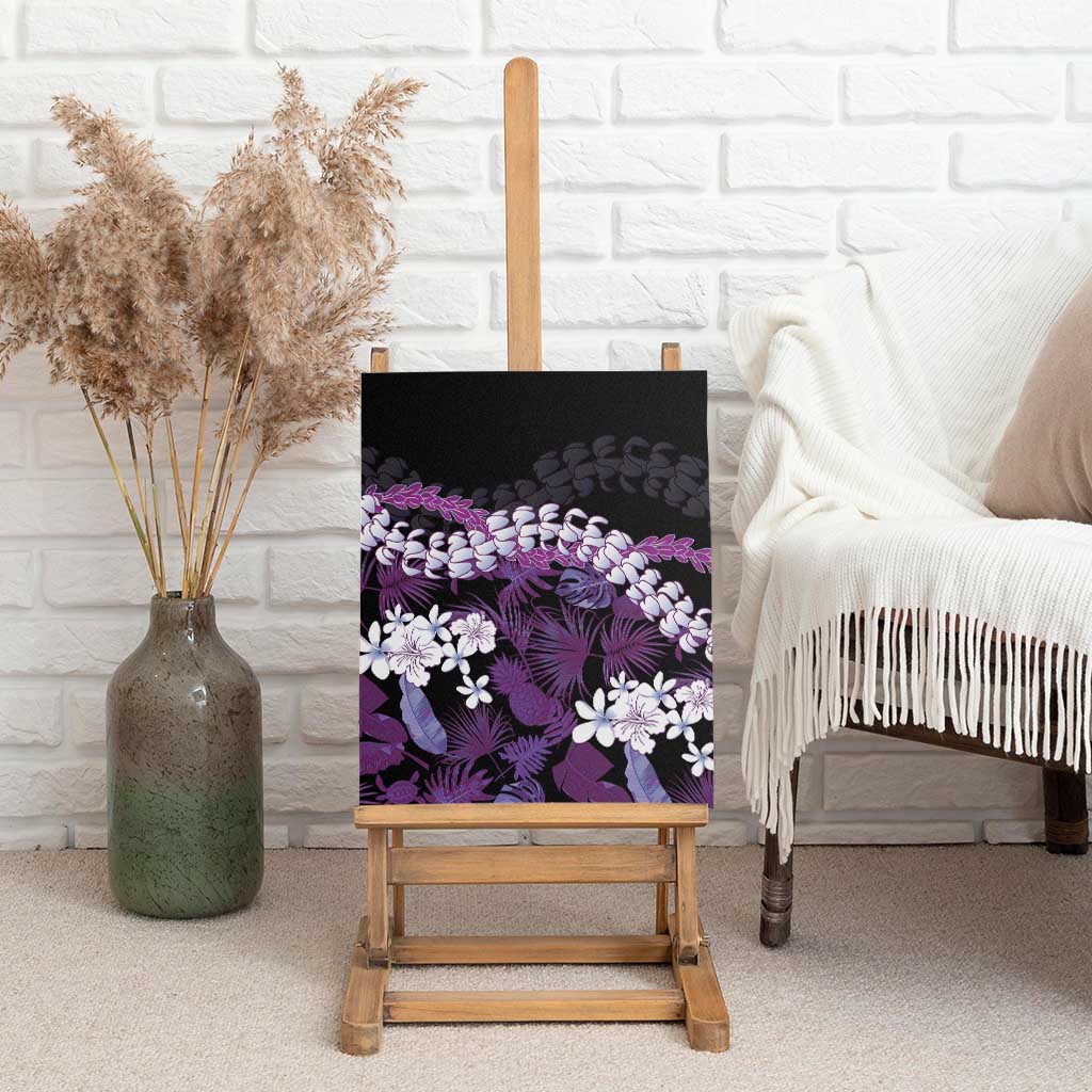 Poni Aloha Hawaii Lei Canvas Wall Art Tropical Flowers Elegant Vibe - Polynesian Pride