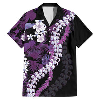 Poni Aloha Hawaii Lei Family Matching Mermaid Dress and Hawaiian Shirt Tropical Flowers Elegant Vibe LT14 Dad's Shirt - Short Sleeve Purple - Polynesian Pride