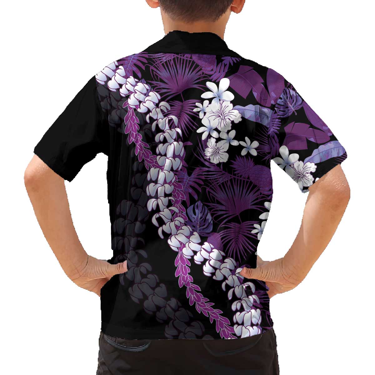 Poni Aloha Hawaii Lei Family Matching Off The Shoulder Long Sleeve Dress and Hawaiian Shirt Tropical Flowers Elegant Vibe LT14 - Polynesian Pride