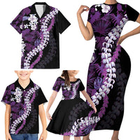Poni Aloha Hawaii Lei Family Matching Short Sleeve Bodycon Dress and Hawaiian Shirt Tropical Flowers Elegant Vibe LT14 - Polynesian Pride