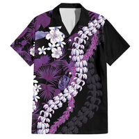 Poni Aloha Hawaii Lei Family Matching Tank Maxi Dress and Hawaiian Shirt Tropical Flowers Elegant Vibe LT14 Dad's Shirt - Short Sleeve Purple - Polynesian Pride