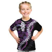 Poni Aloha Hawaii Lei Kid T Shirt Tropical Flowers Elegant Vibe LT14 Purple - Polynesian Pride