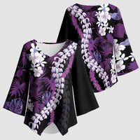Poni Aloha Hawaii Lei Kimono Sleeve Blouse Tropical Flowers Elegant Vibe LT14 - Polynesian Pride