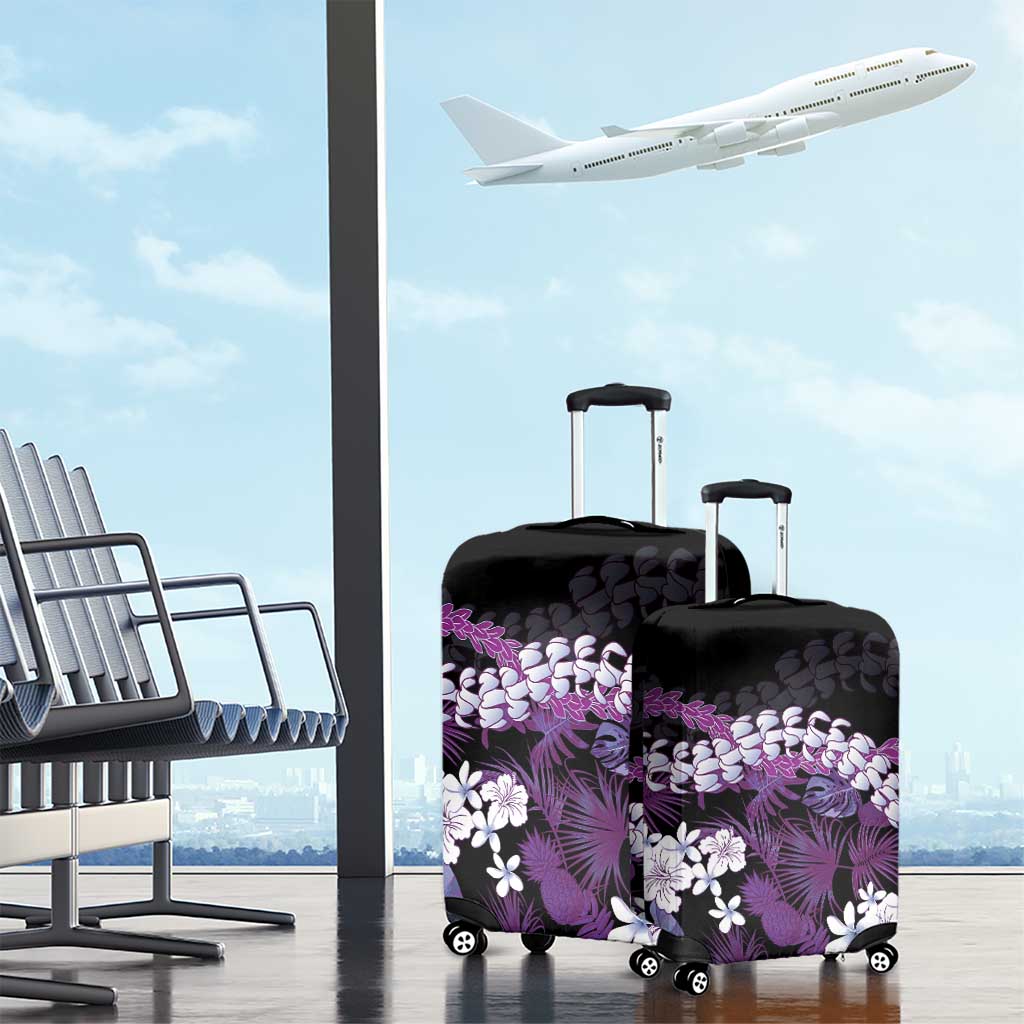 Poni Aloha Hawaii Lei Luggage Cover Tropical Flowers Elegant Vibe - Polynesian Pride