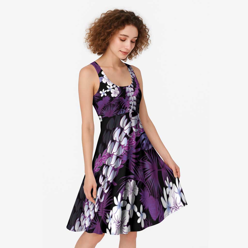 Poni Aloha Hawaii Lei Midi Dress Tropical Flowers Elegant Vibe - Polynesian Pride