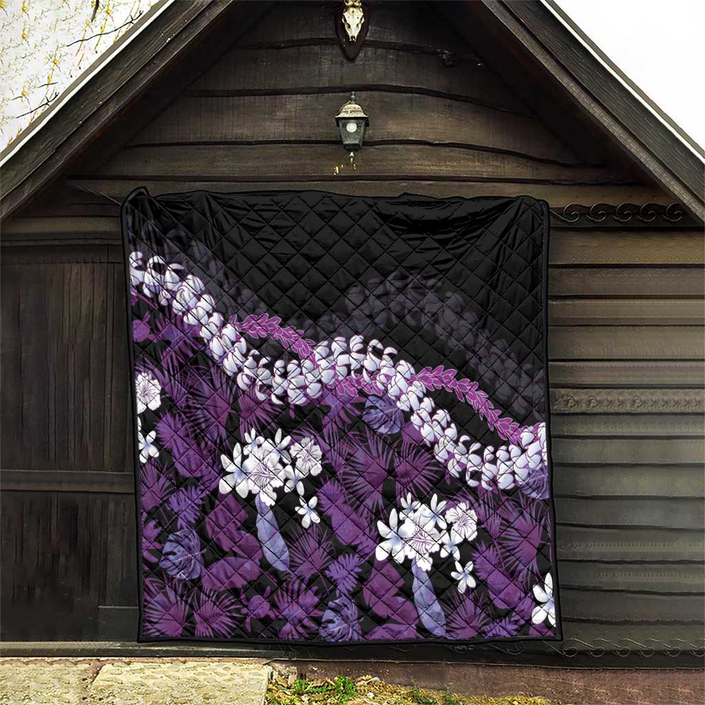 Poni Aloha Hawaii Lei Quilt Tropical Flowers Elegant Vibe - Polynesian Pride
