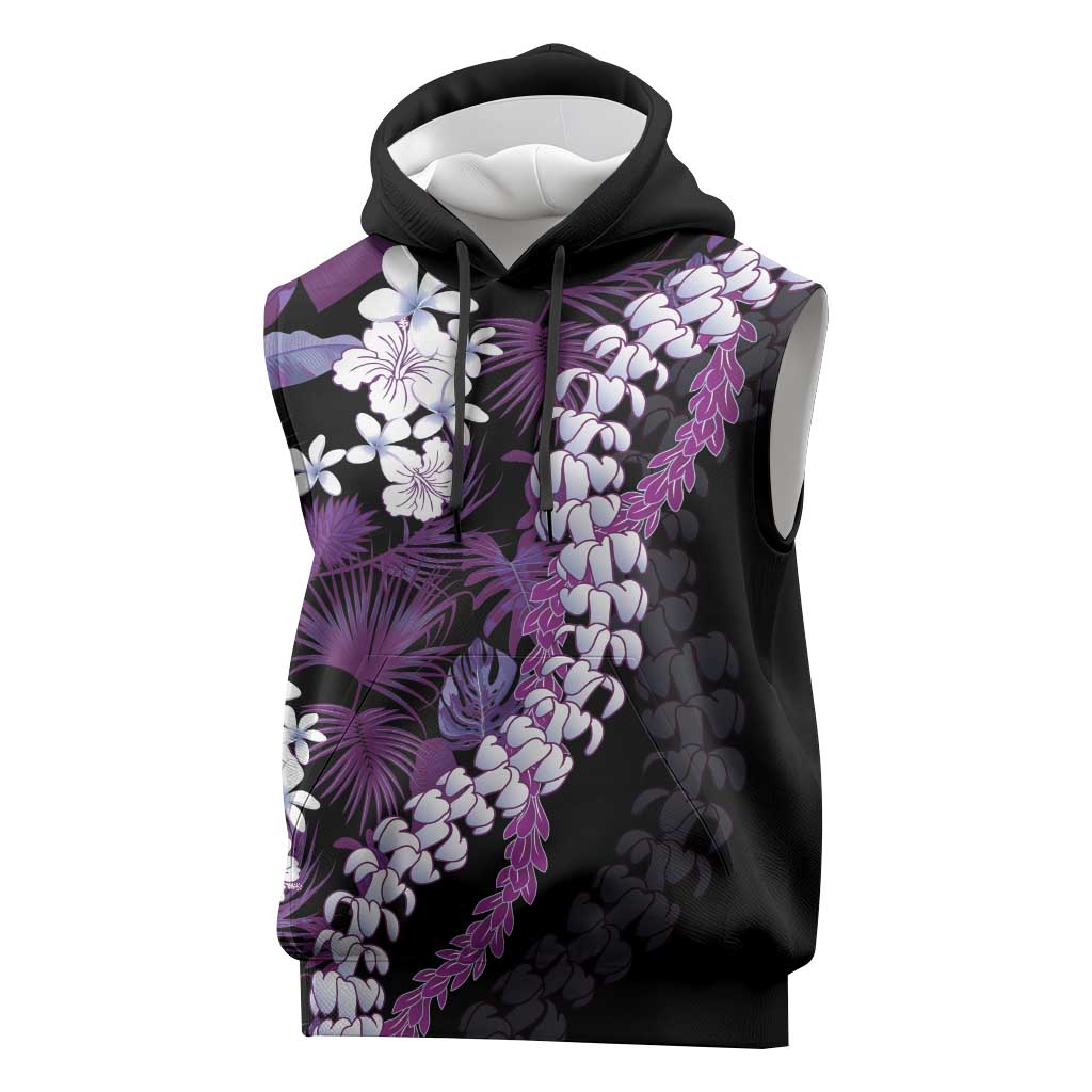 Poni Aloha Hawaii Lei Sleeveless Hoodie Tropical Flowers Elegant Vibe - Polynesian Pride