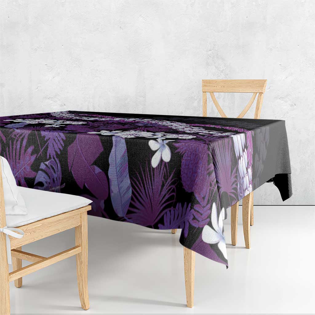 Poni Aloha Hawaii Lei Tablecloth Tropical Flowers Elegant Vibe - Polynesian Pride