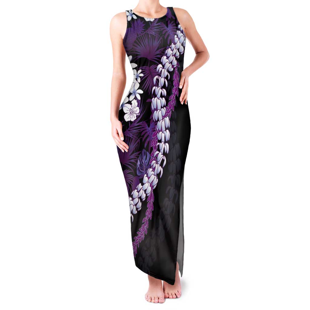 Poni Aloha Hawaii Lei Tank Maxi Dress Tropical Flowers Elegant Vibe - Polynesian Pride