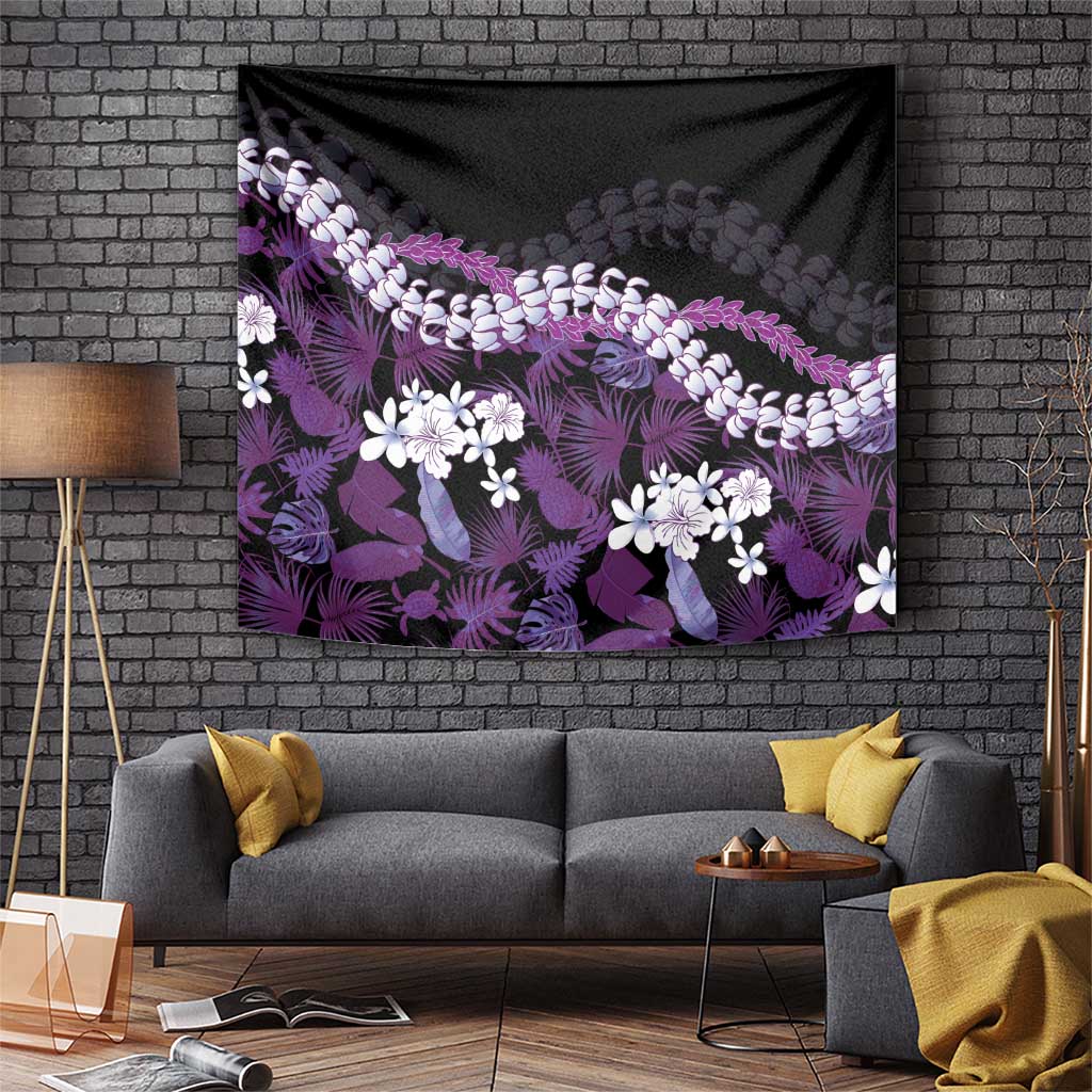 Poni Aloha Hawaii Lei Tapestry Tropical Flowers Elegant Vibe - Polynesian Pride