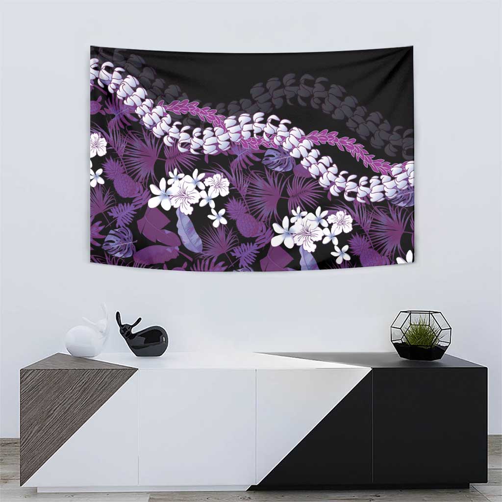 Poni Aloha Hawaii Lei Tapestry Tropical Flowers Elegant Vibe - Polynesian Pride
