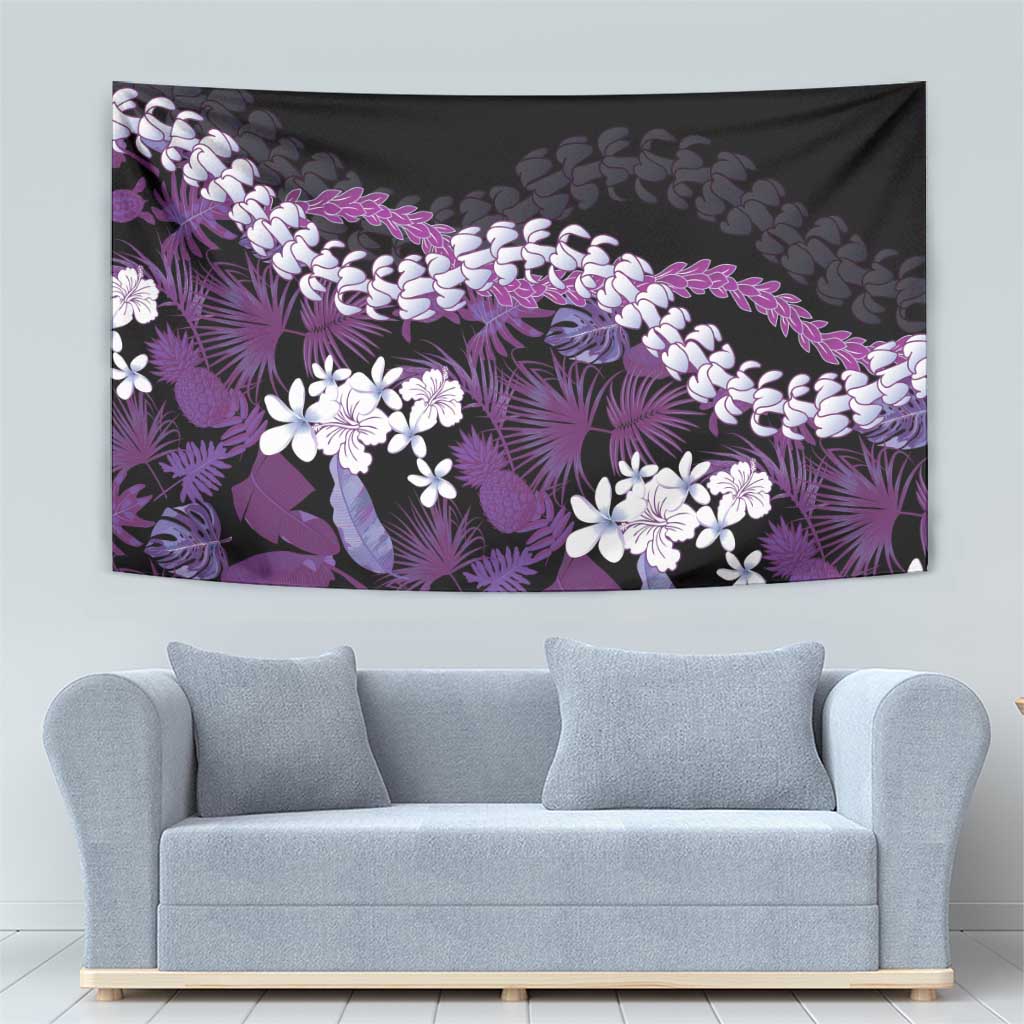 Poni Aloha Hawaii Lei Tapestry Tropical Flowers Elegant Vibe - Polynesian Pride