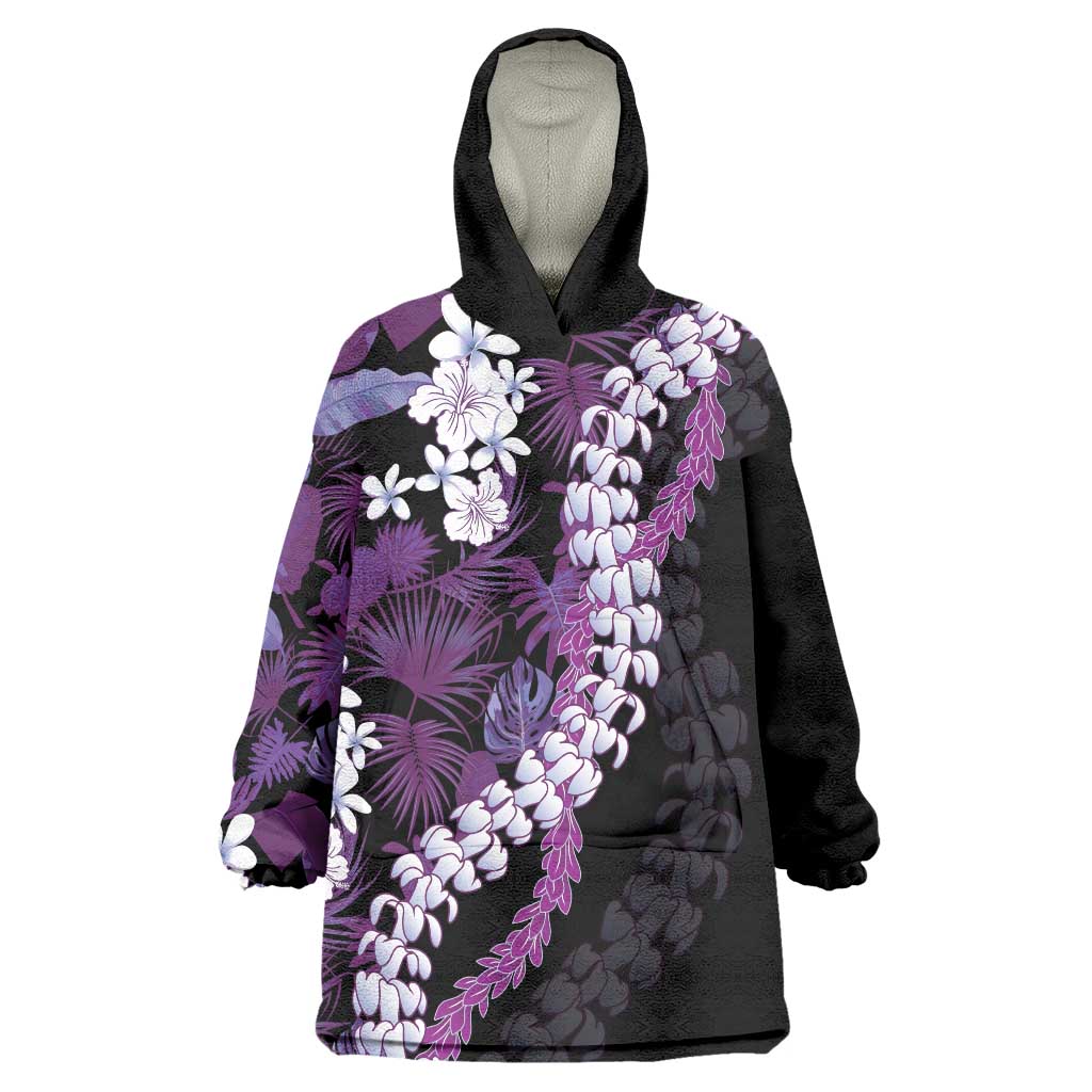 Poni Aloha Hawaii Lei Wearable Blanket Hoodie Tropical Flowers Elegant Vibe - Polynesian Pride