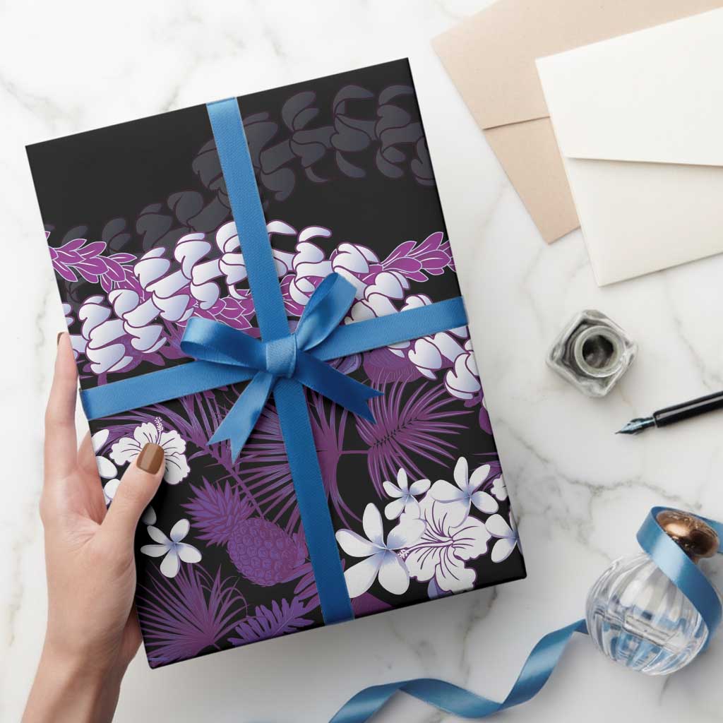 Poni Aloha Hawaii Lei Wrapping Paper Tropical Flowers Elegant Vibe - Polynesian Pride