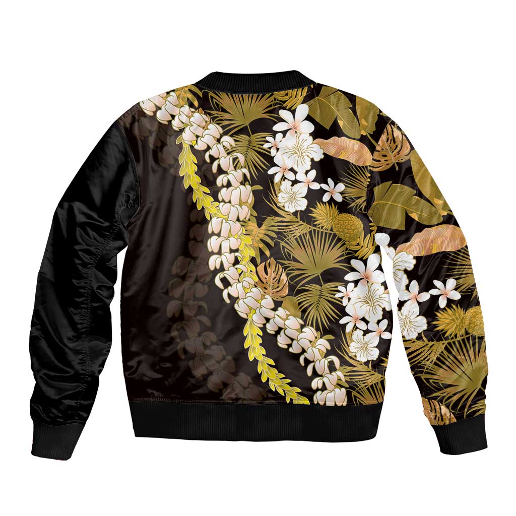 Kula Aloha Hawaii Lei Bomber Jacket Tropical Flowers Elegant Vibe - Polynesian Pride