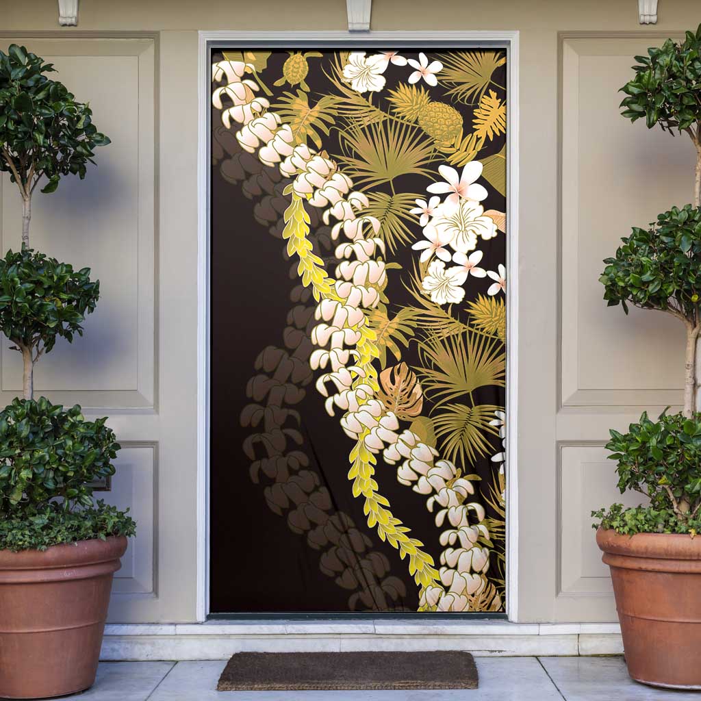 Kula Aloha Hawaii Lei Door Cover Tropical Flowers Elegant Vibe LT14 Gold - Polynesian Pride