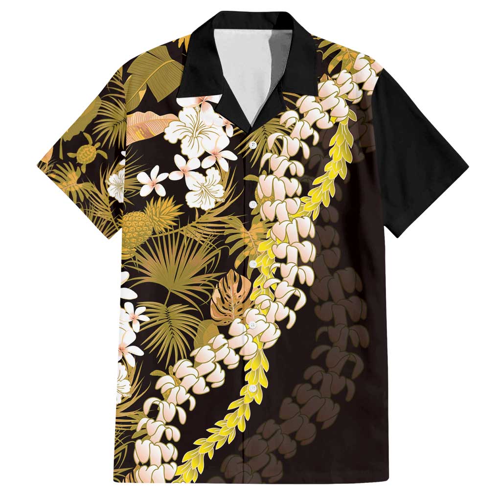 Kula Aloha Hawaii Lei Family Matching Long Sleeve Bodycon Dress and Hawaiian Shirt Tropical Flowers Elegant Vibe LT14 Dad's Shirt - Short Sleeve Gold - Polynesian Pride