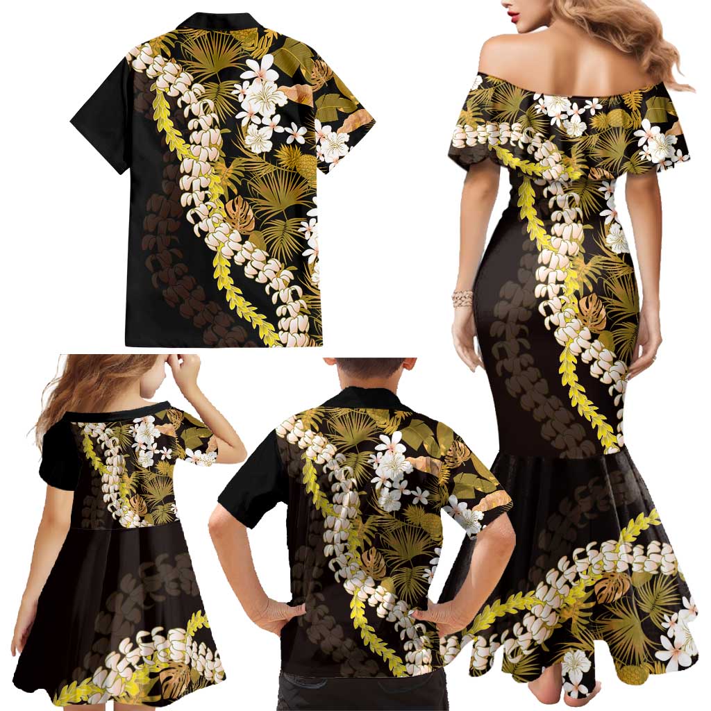 Kula Aloha Hawaii Lei Family Matching Mermaid Dress and Hawaiian Shirt Tropical Flowers Elegant Vibe LT14 - Polynesian Pride