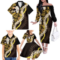 Kula Aloha Hawaii Lei Family Matching Off The Shoulder Long Sleeve Dress and Hawaiian Shirt Tropical Flowers Elegant Vibe LT14 - Polynesian Pride