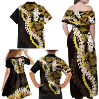 Kula Aloha Hawaii Lei Family Matching Off Shoulder Maxi Dress and Hawaiian Shirt Tropical Flowers Elegant Vibe LT14 - Polynesian Pride