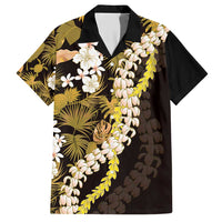 Kula Aloha Hawaii Lei Family Matching Short Sleeve Bodycon Dress and Hawaiian Shirt Tropical Flowers Elegant Vibe LT14 Dad's Shirt - Short Sleeve Gold - Polynesian Pride