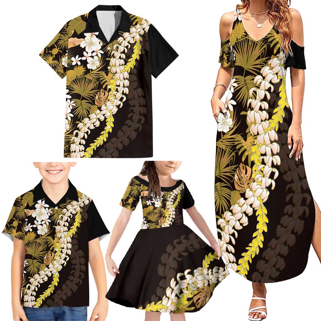 Kula Aloha Hawaii Lei Family Matching Summer Maxi Dress and Hawaiian Shirt Tropical Flowers Elegant Vibe LT14 - Polynesian Pride