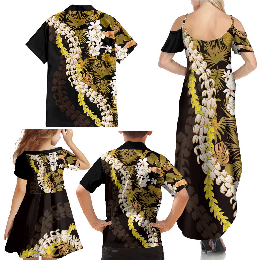 Kula Aloha Hawaii Lei Family Matching Summer Maxi Dress and Hawaiian Shirt Tropical Flowers Elegant Vibe LT14 - Polynesian Pride