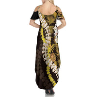 Kula Aloha Hawaii Lei Family Matching Summer Maxi Dress and Hawaiian Shirt Tropical Flowers Elegant Vibe LT14 - Polynesian Pride