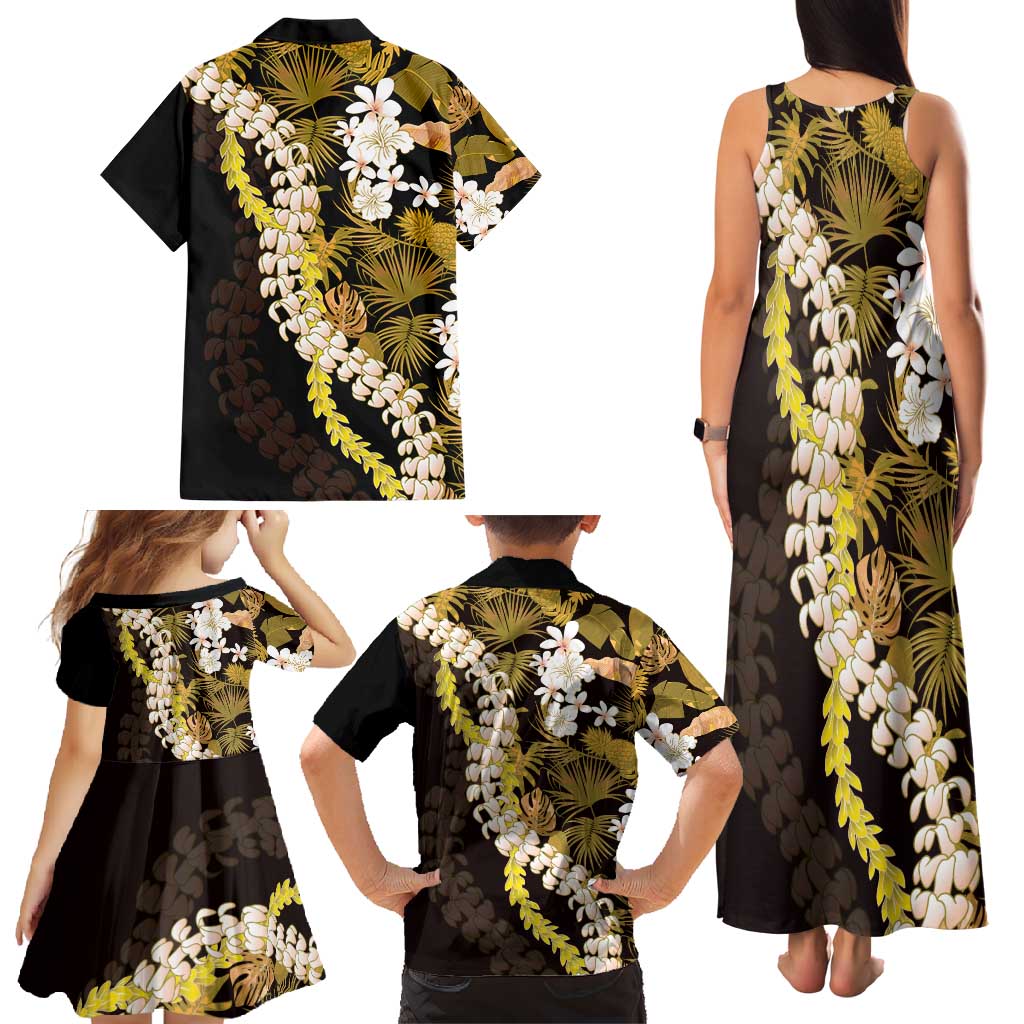 Kula Aloha Hawaii Lei Family Matching Tank Maxi Dress and Hawaiian Shirt Tropical Flowers Elegant Vibe LT14 - Polynesian Pride