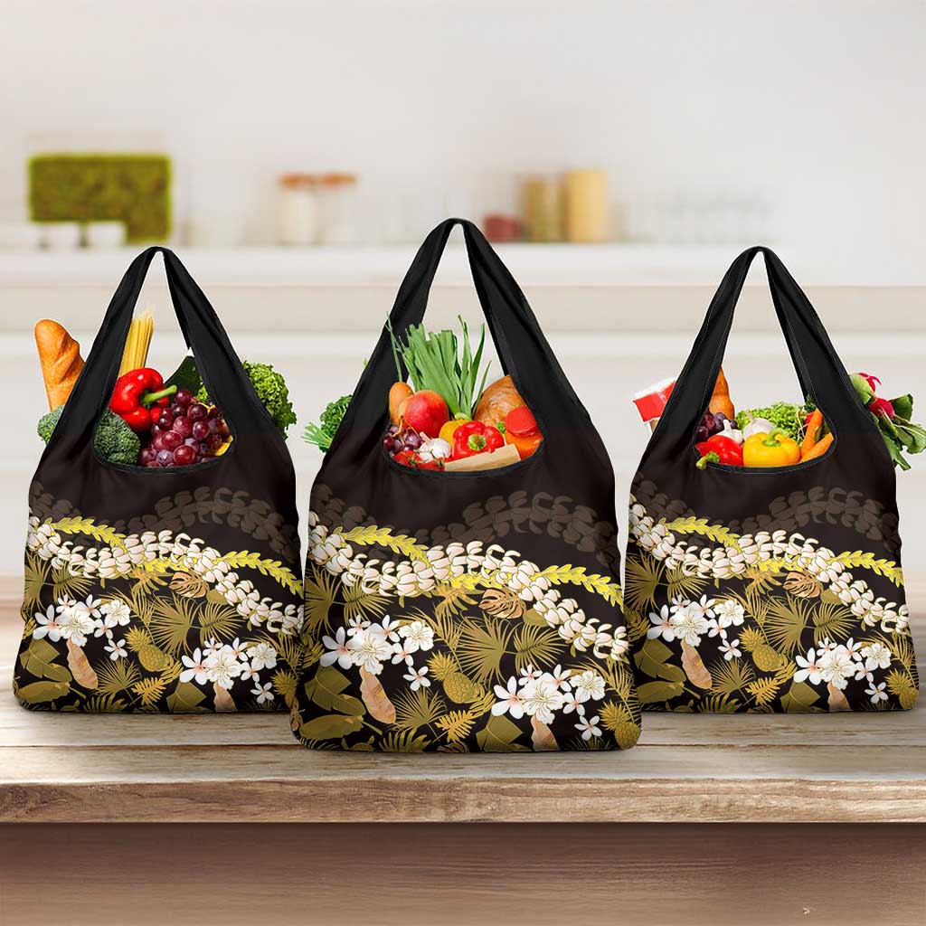 Kula Aloha Hawaii Lei Grocery Bag Tropical Flowers Elegant Vibe - Polynesian Pride