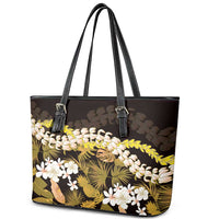 Kula Aloha Hawaii Lei Leather Tote Bag Tropical Flowers Elegant Vibe LT14 - Polynesian Pride
