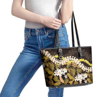 Kula Aloha Hawaii Lei Leather Tote Bag Tropical Flowers Elegant Vibe LT14 - Polynesian Pride