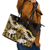 Kula Aloha Hawaii Lei Leather Tote Bag Tropical Flowers Elegant Vibe LT14 - Polynesian Pride