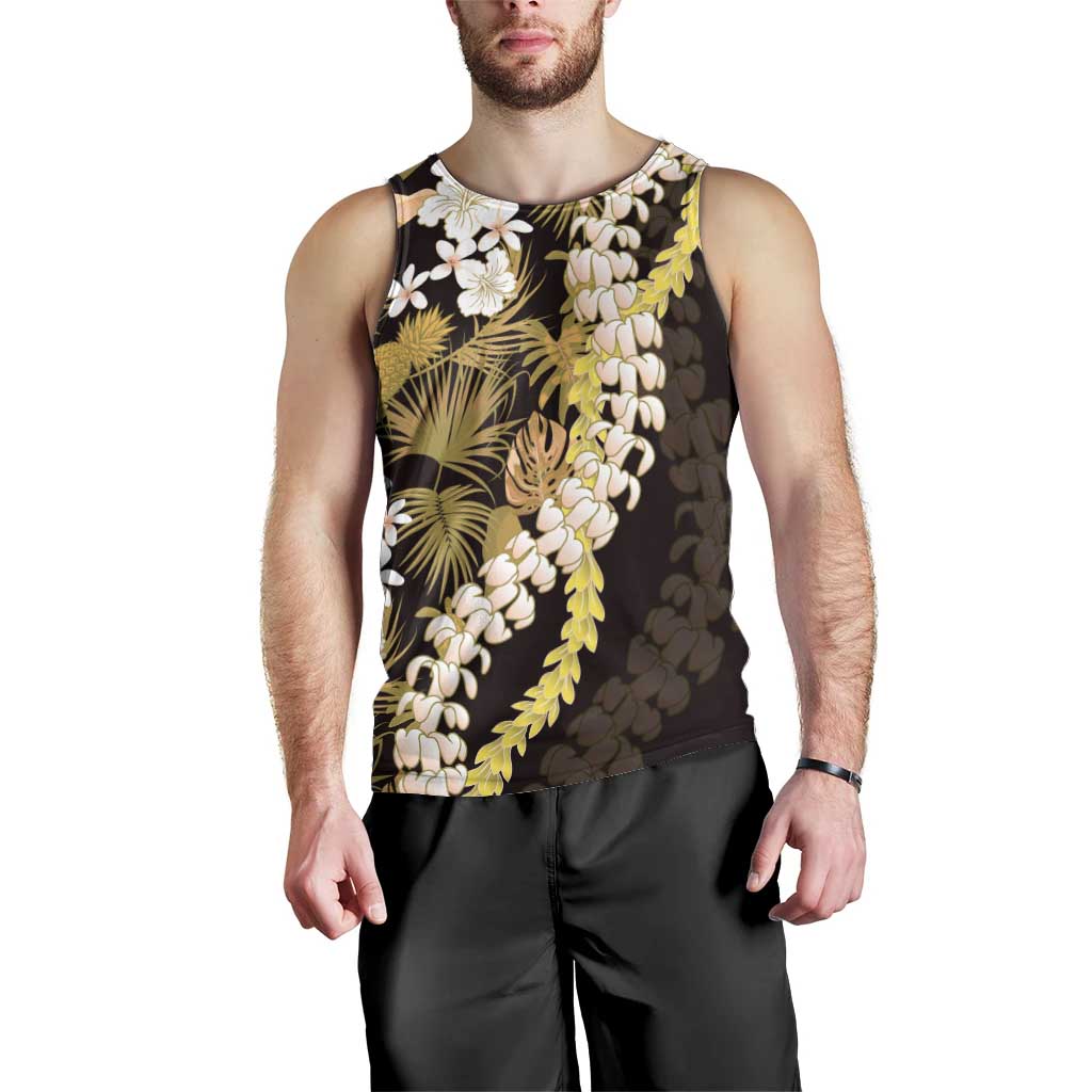 Kula Aloha Hawaii Lei Men Tank Top Tropical Flowers Elegant Vibe - Polynesian Pride