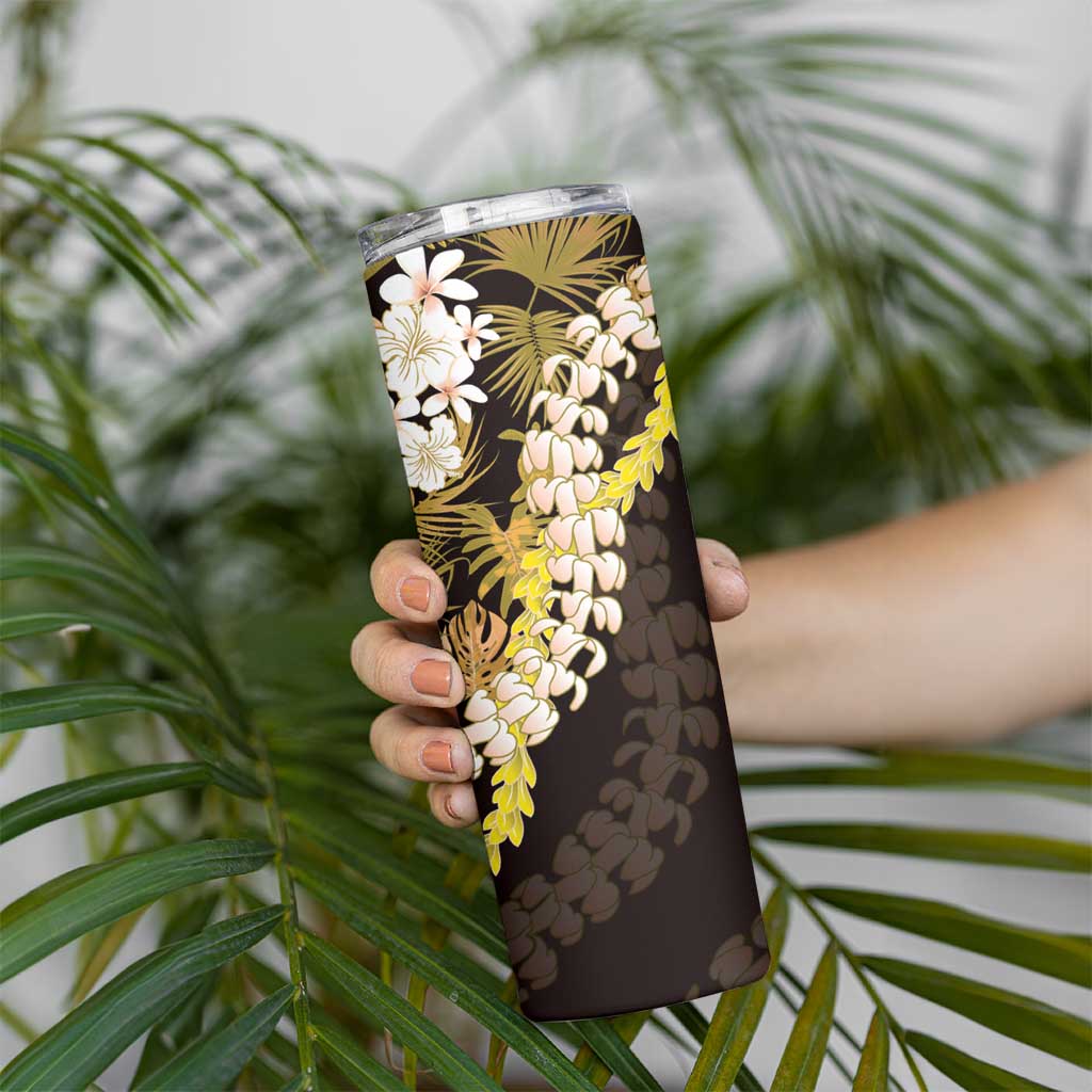 Kula Aloha Hawaii Lei Skinny Tumbler Tropical Flowers Elegant Vibe - Polynesian Pride