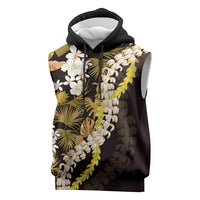 Kula Aloha Hawaii Lei Sleeveless Hoodie Tropical Flowers Elegant Vibe LT14 Gold - Polynesian Pride