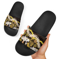 Kula Aloha Hawaii Lei Slide Sandals Tropical Flowers Elegant Vibe - Polynesian Pride