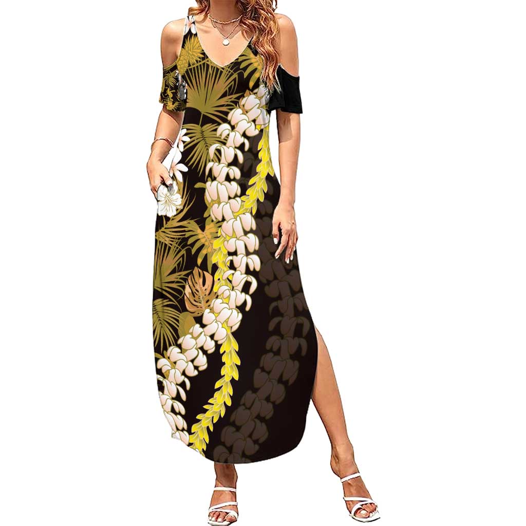 Kula Aloha Hawaii Lei Summer Maxi Dress Tropical Flowers Elegant Vibe - Polynesian Pride