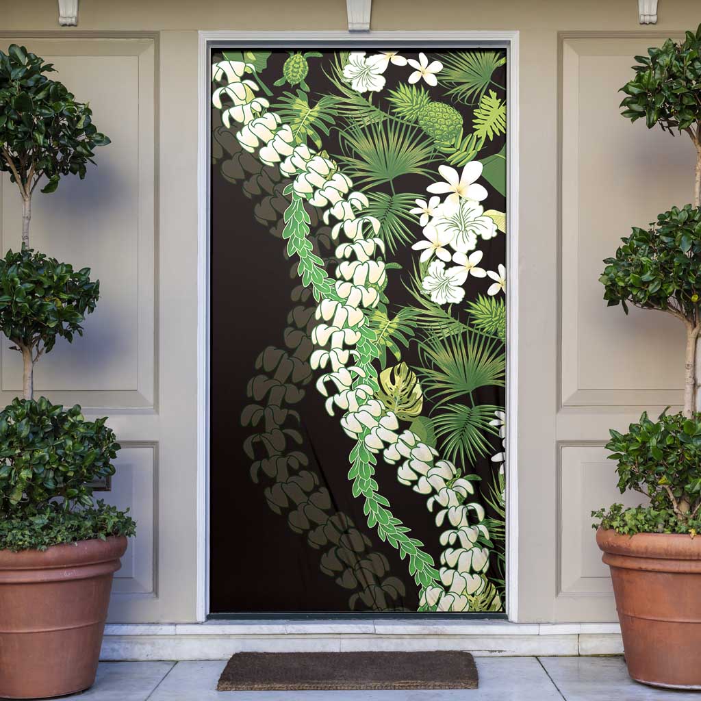 Omaomao Aloha Hawaii Lei Door Cover Tropical Flowers Elegant Vibe LT14 Green - Polynesian Pride