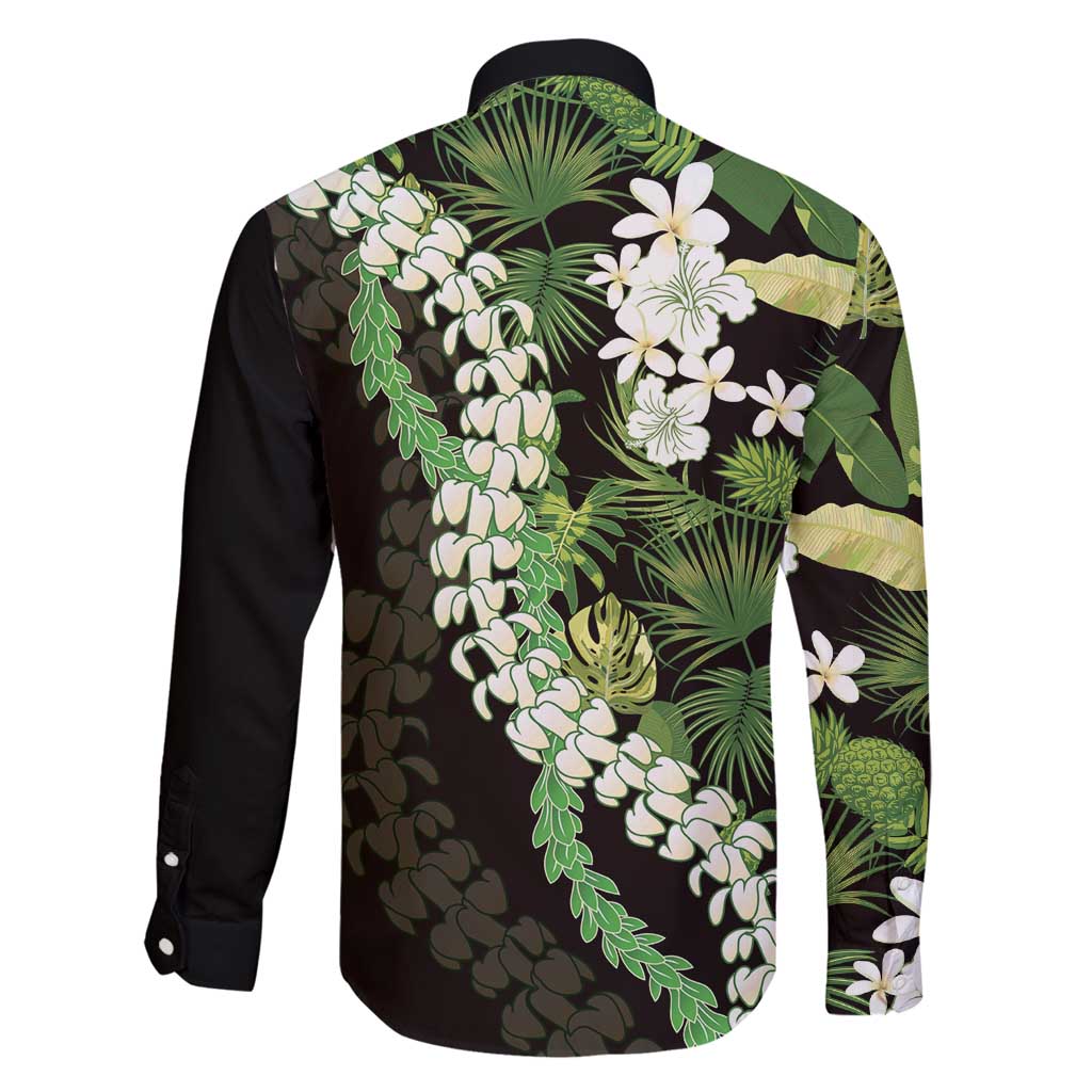 Omaomao Aloha Hawaii Lei Family Matching Long Sleeve Bodycon Dress and Hawaiian Shirt Tropical Flowers Elegant Vibe LT14 - Polynesian Pride