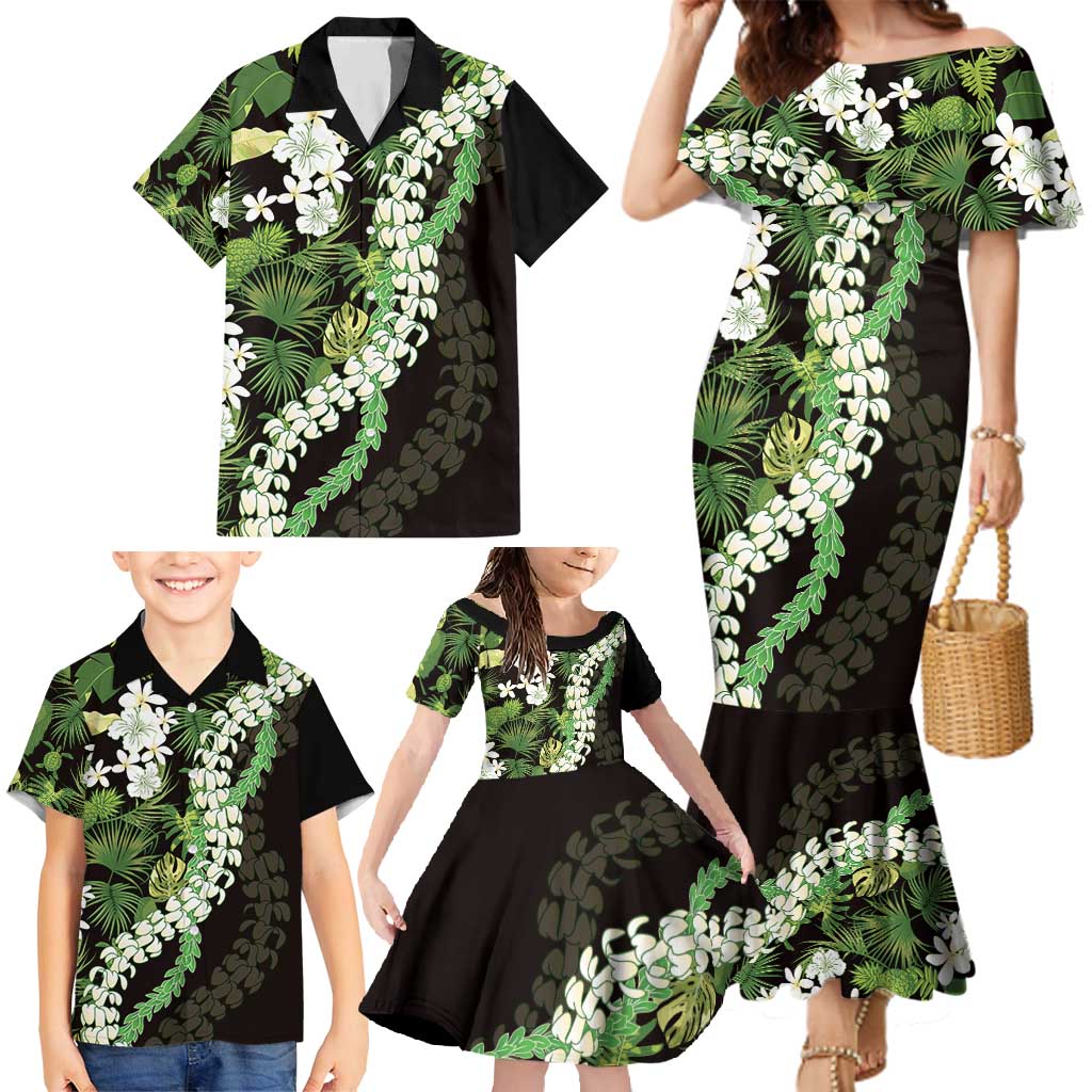Omaomao Aloha Hawaii Lei Family Matching Mermaid Dress and Hawaiian Shirt Tropical Flowers Elegant Vibe LT14 - Polynesian Pride