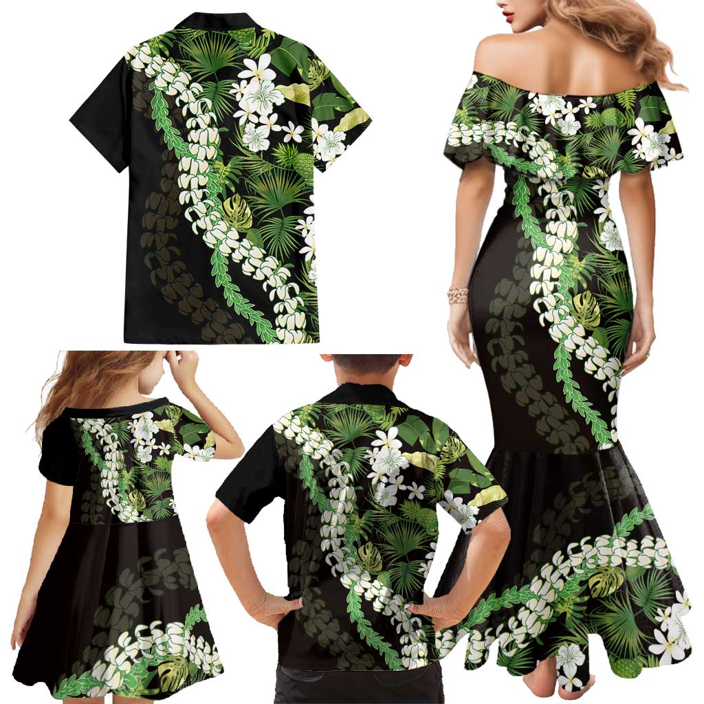 Omaomao Aloha Hawaii Lei Family Matching Mermaid Dress and Hawaiian Shirt Tropical Flowers Elegant Vibe LT14 - Polynesian Pride