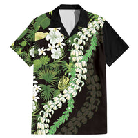 Omaomao Aloha Hawaii Lei Family Matching Mermaid Dress and Hawaiian Shirt Tropical Flowers Elegant Vibe LT14 Dad's Shirt - Short Sleeve Green - Polynesian Pride