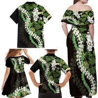 Omaomao Aloha Hawaii Lei Family Matching Off Shoulder Maxi Dress and Hawaiian Shirt Tropical Flowers Elegant Vibe LT14 - Polynesian Pride