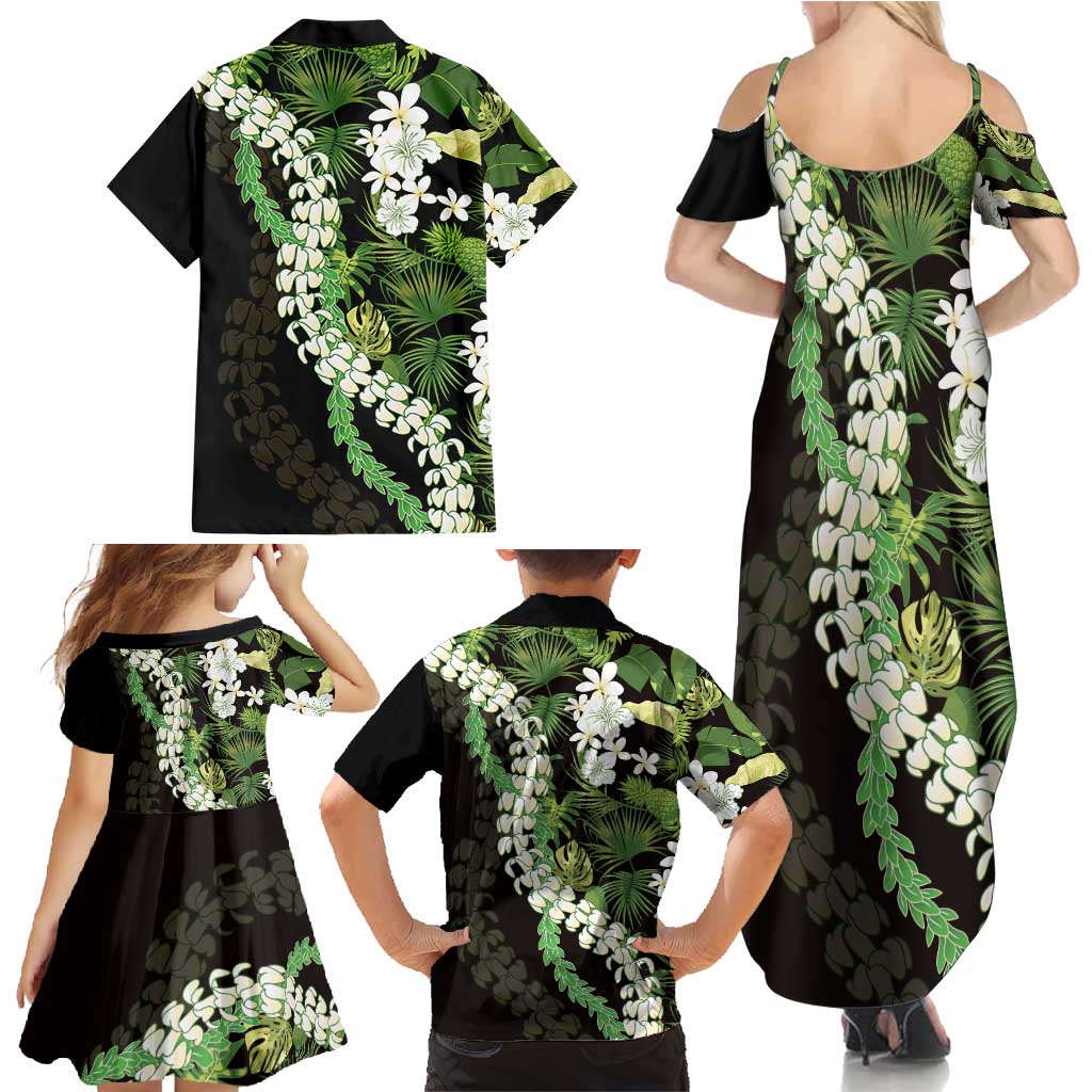 Omaomao Aloha Hawaii Lei Family Matching Summer Maxi Dress and Hawaiian Shirt Tropical Flowers Elegant Vibe LT14 - Polynesian Pride