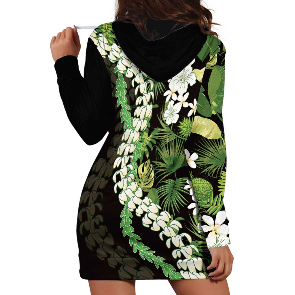 Omaomao Aloha Hawaii Lei Hoodie Dress Tropical Flowers Elegant Vibe - Polynesian Pride